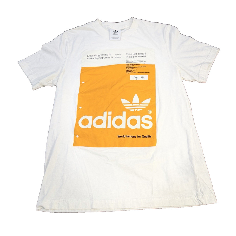 Adidas Mens White Graphic Print Sales Programme IV Short Sleeve T Shirt. Size S